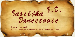 Vasiljka Dančetović vizit kartica